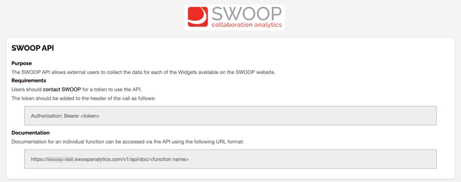 SWOOP API screenshot