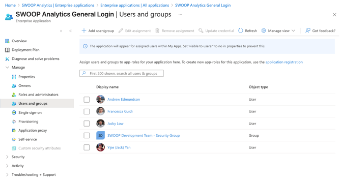 Users and roles
